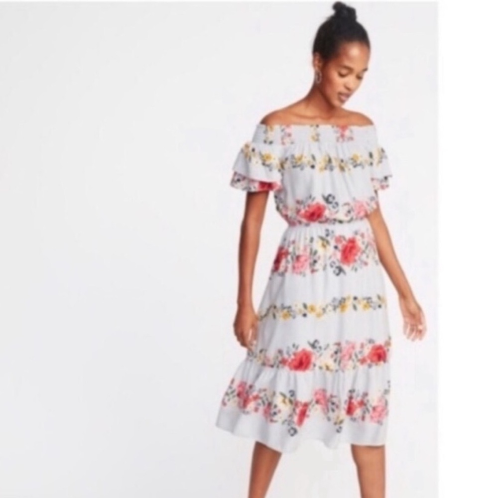Old Navy Off the Shoulder Floral Midi Dress